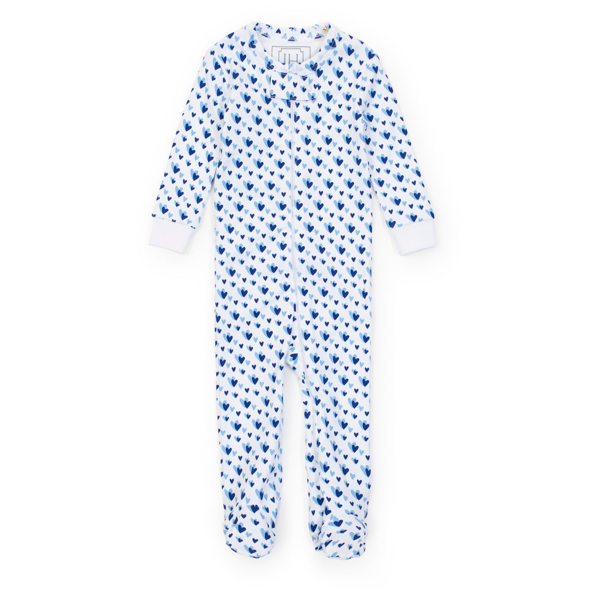 Everyday Parker Boys' Zipper Pajama - Heart to Heart Blue Kidswear