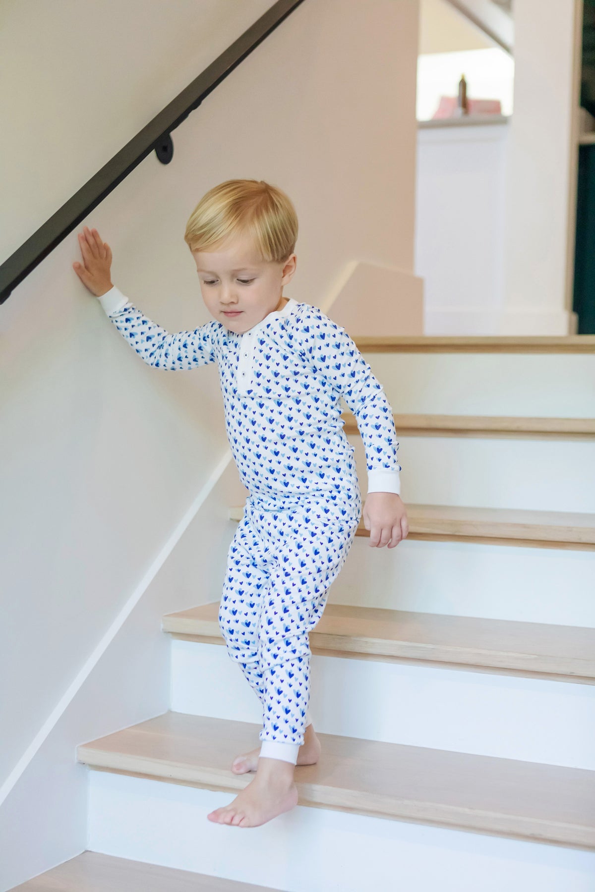 Jack Boys' Pajama Pant Set - Heart to Heart Blue soft cotton kids fashion wear