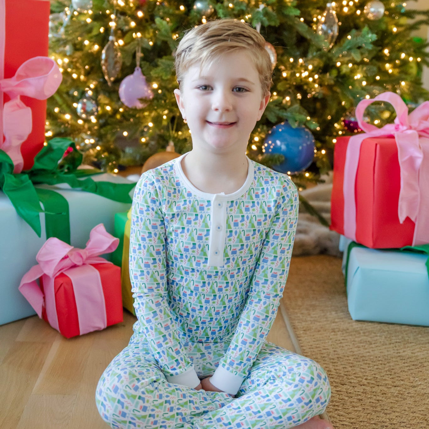 Buy Jack Boys' Pajama Pant Set - Mod Holiday Blue kids clothing online