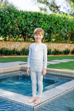 Jack Boys' Pajama Pant Set - Palm Tree Isle Blue soft cotton kids fashion wear