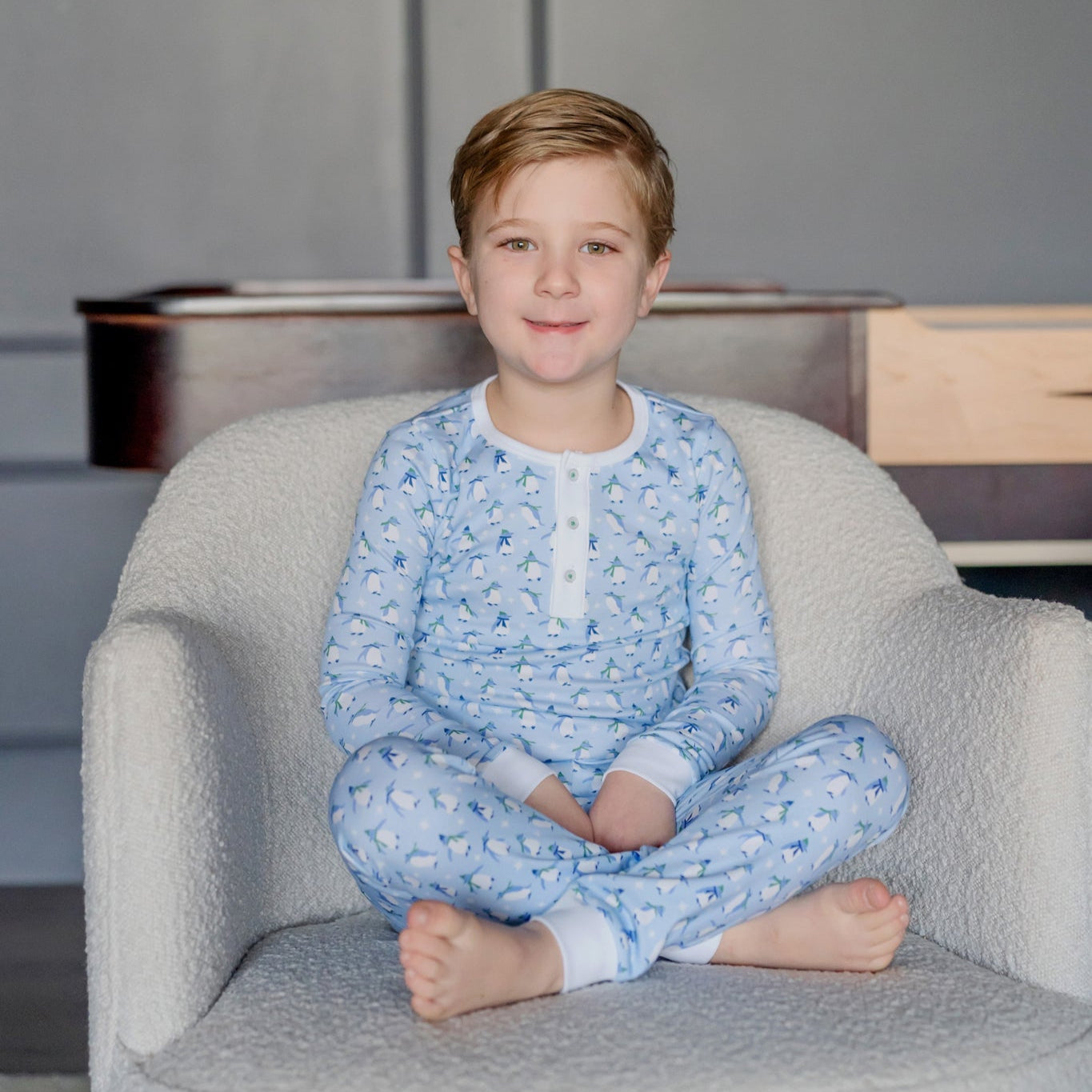 Jack Boys' Pajama Pant Set - Penguin Party Blue