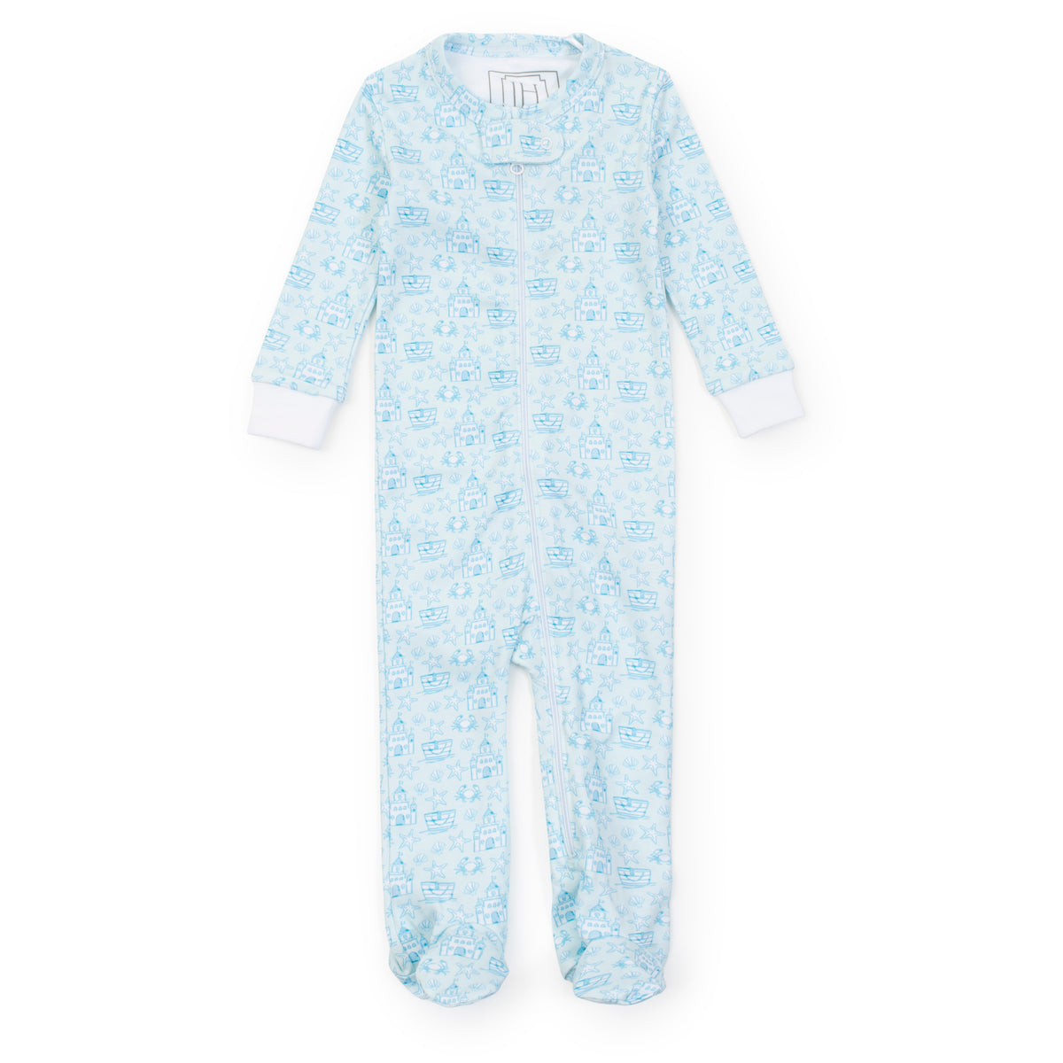 Everyday Parker Boys' Zipper Pajama - Sandcastles Blue Kidswear