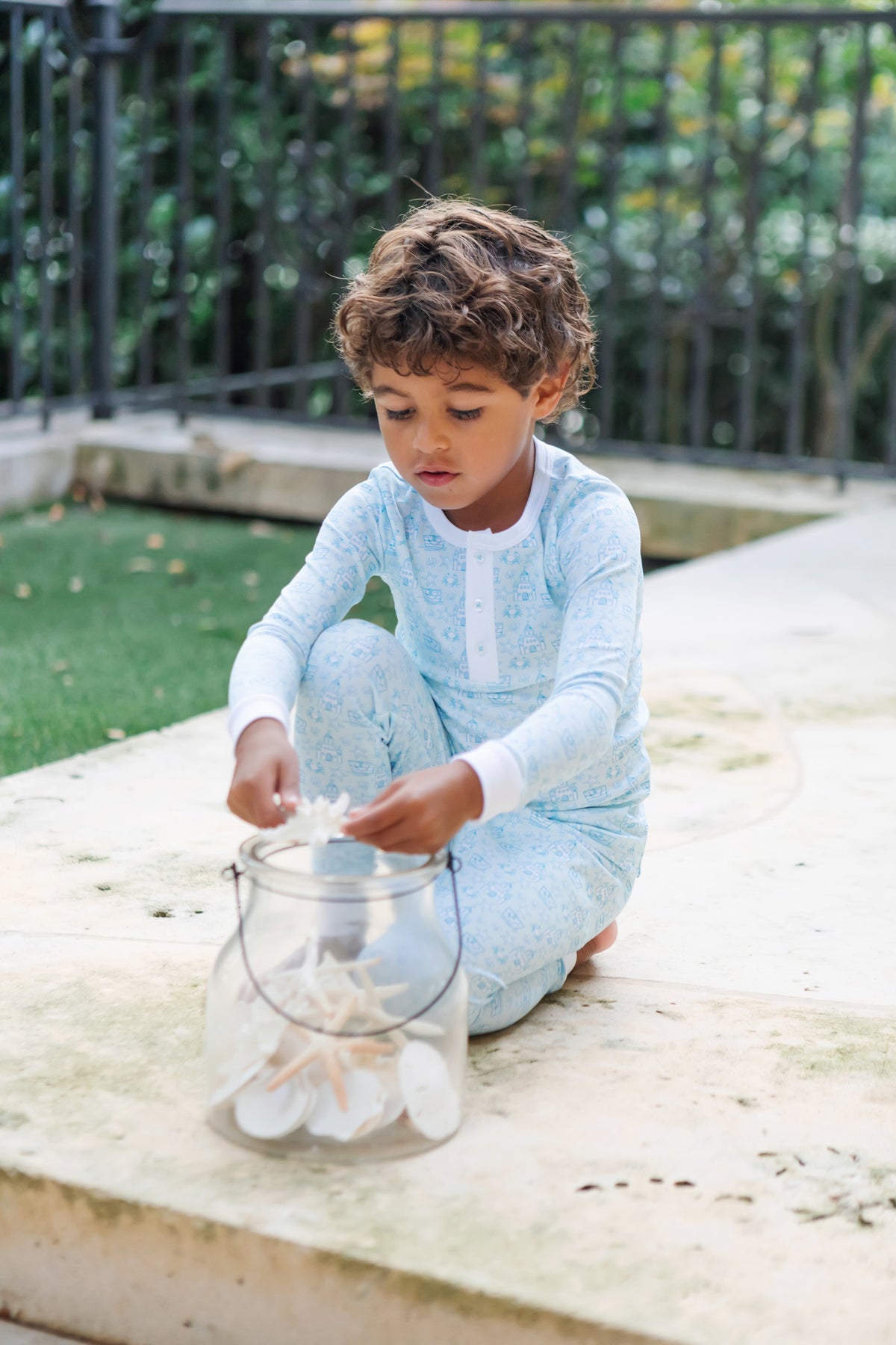 Jack Boys' Pajama Pant Set - Sandcastles Blue outfit perfect for everyday wear