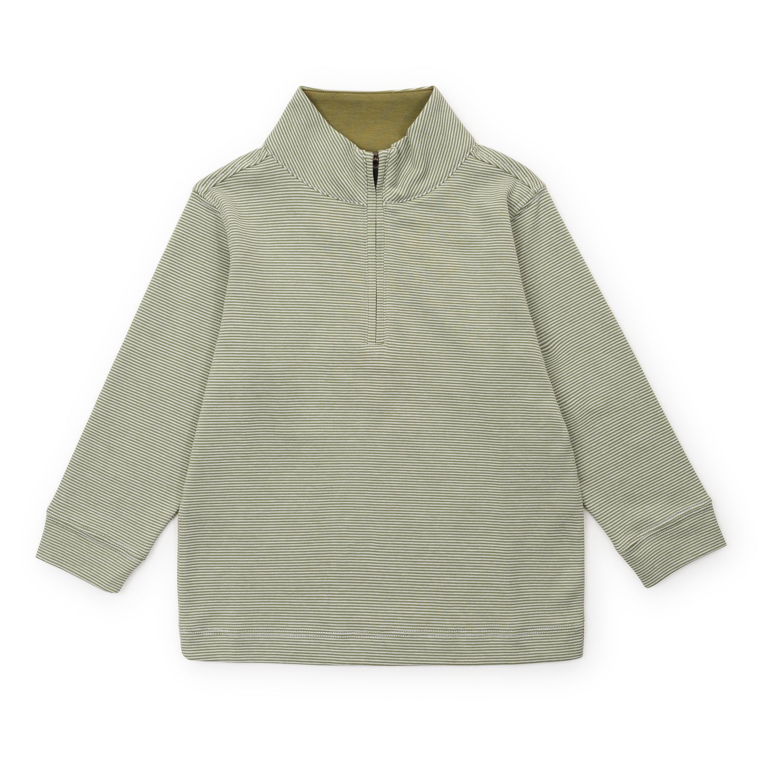Spencer Quarter Zip Pullover Green Stripes