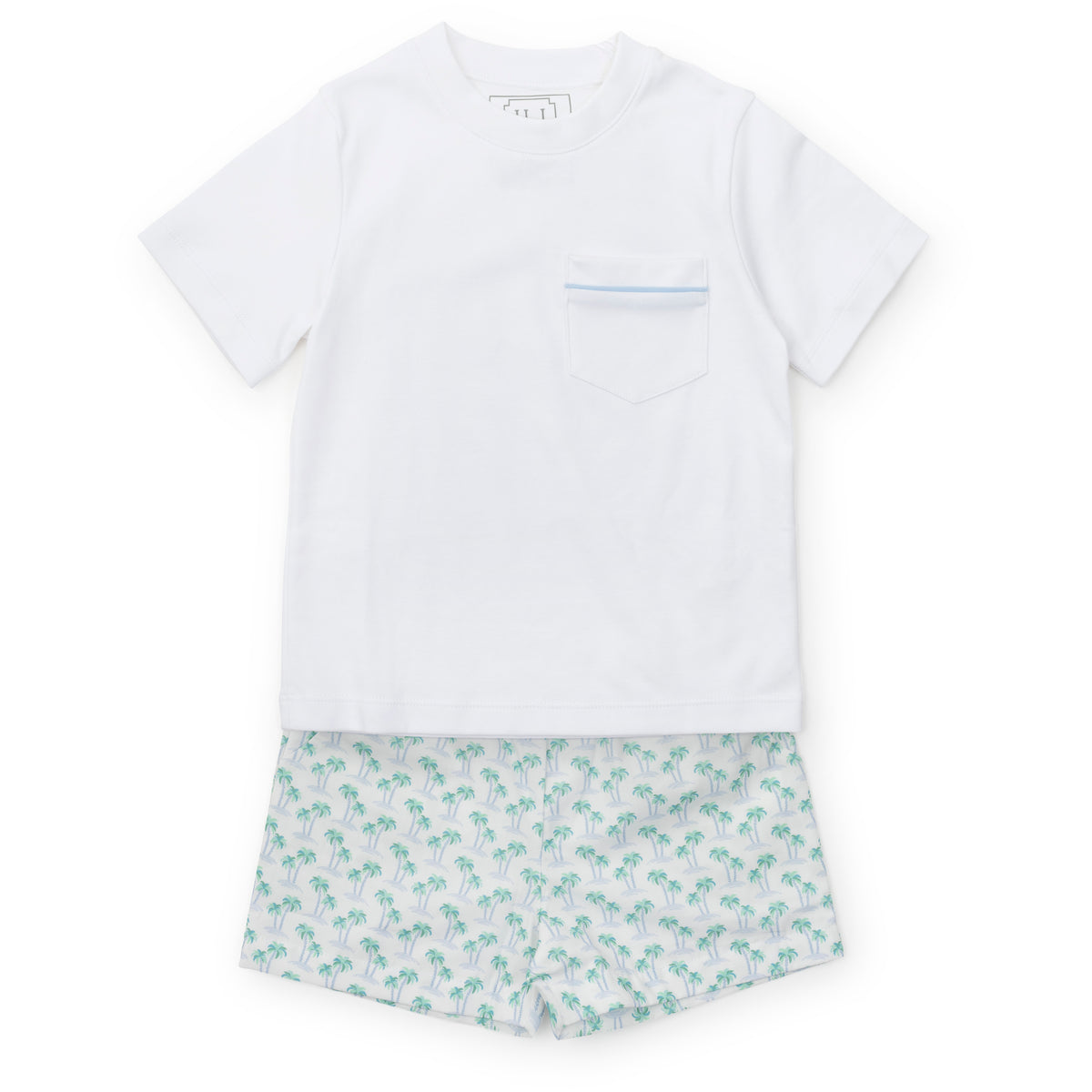 Everyday Hudson Boys' Short Set - Palm Tree Isle Blue Kidswear