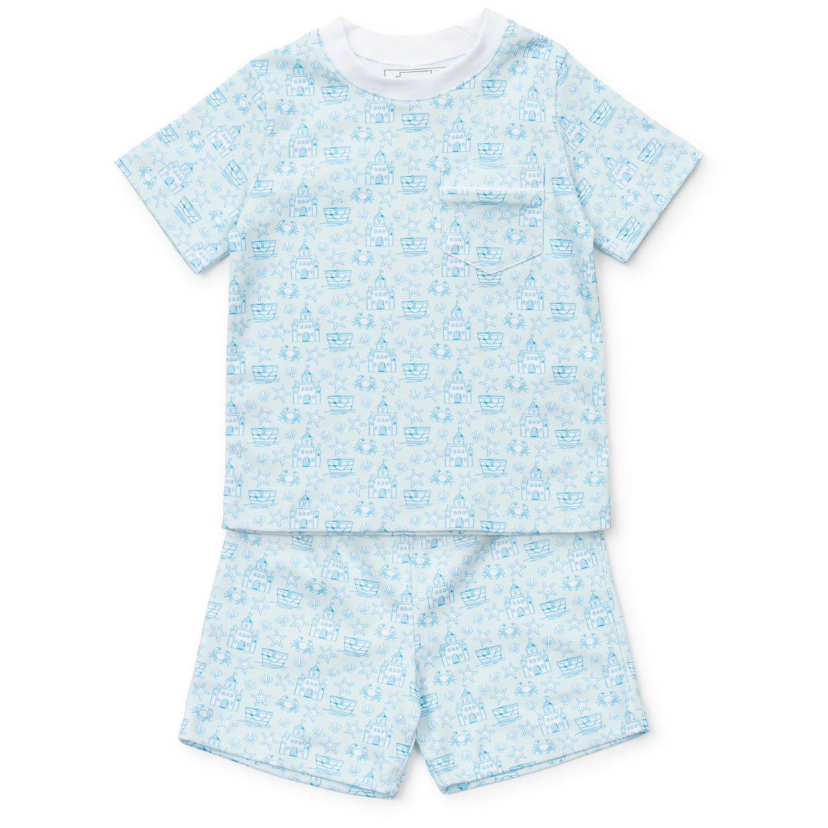Everyday Charles Boys' Short Set - Sandcastles Blue Kidswear