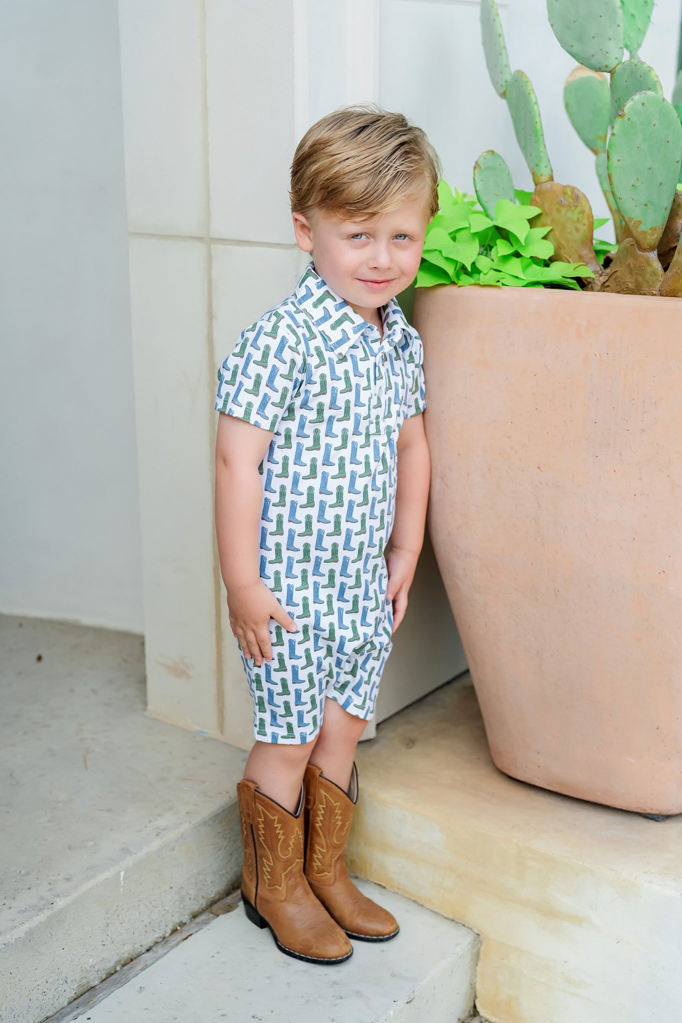 Buy Tripp Boys' Polo Shortall Cowboy Boots kids clothing online