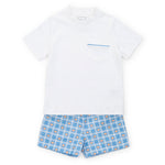 Everyday Hudson Boys' Short Set - Pumpkin Plaid Kidswear