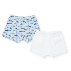 James Boys' Pima Cotton Underwear Set - Swimming Sharks/White