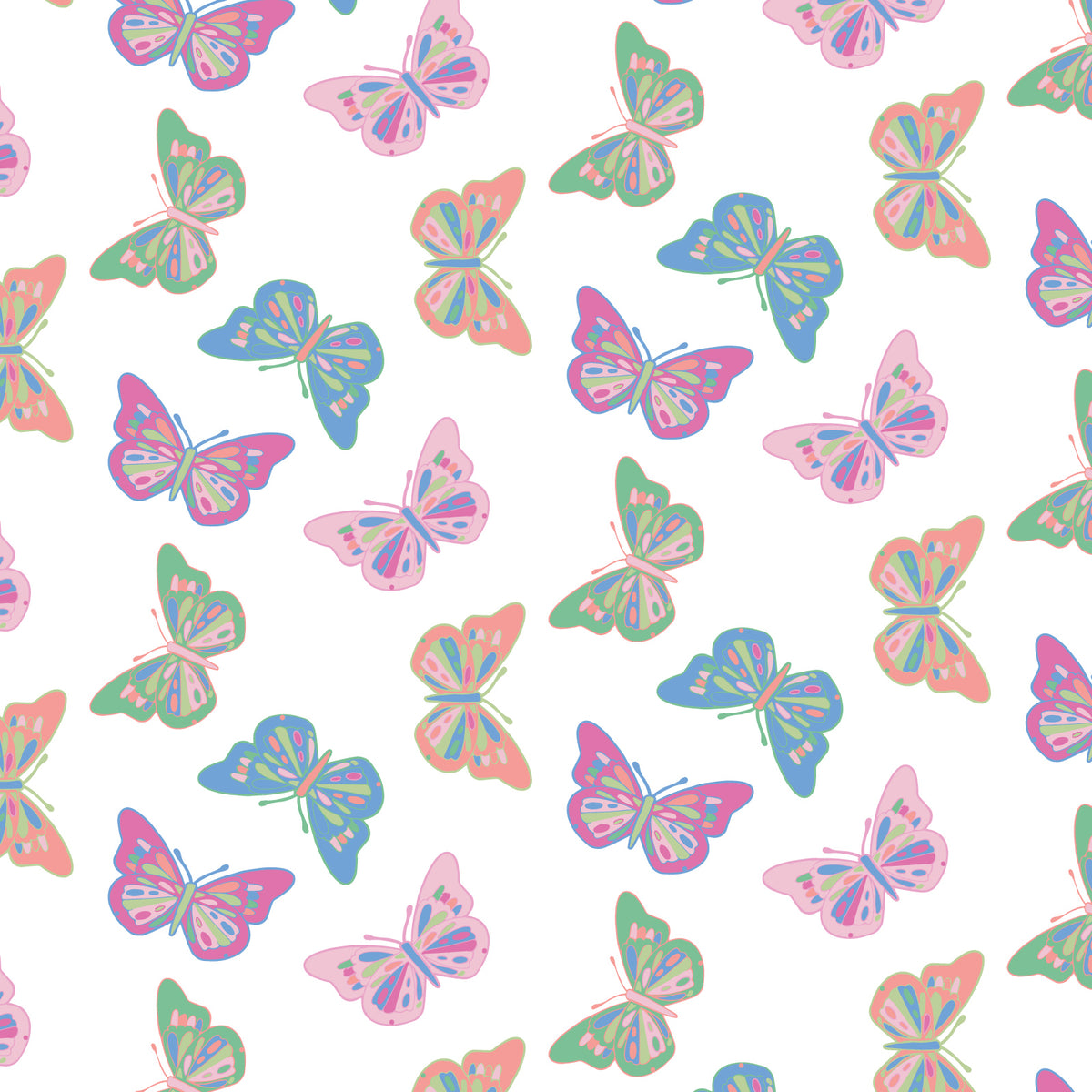 Minden Girls' Pima Cotton Short Set Bright Butterflies stylish kids outfit collection