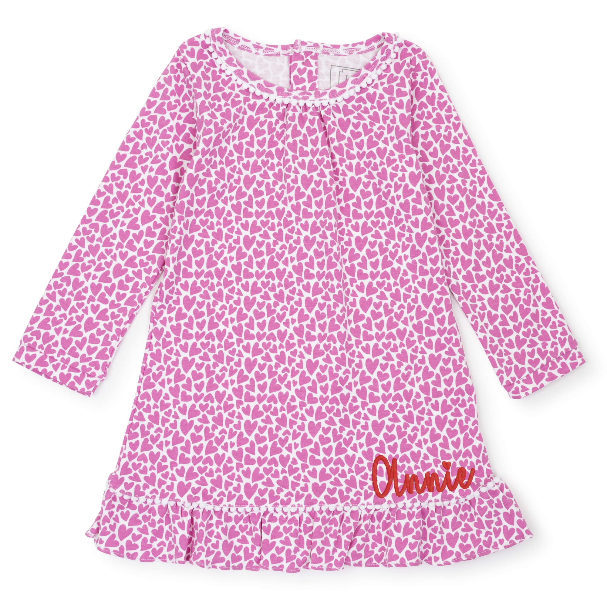 Carlin Girls' Pima Cotton Dress - I Heart You Pink