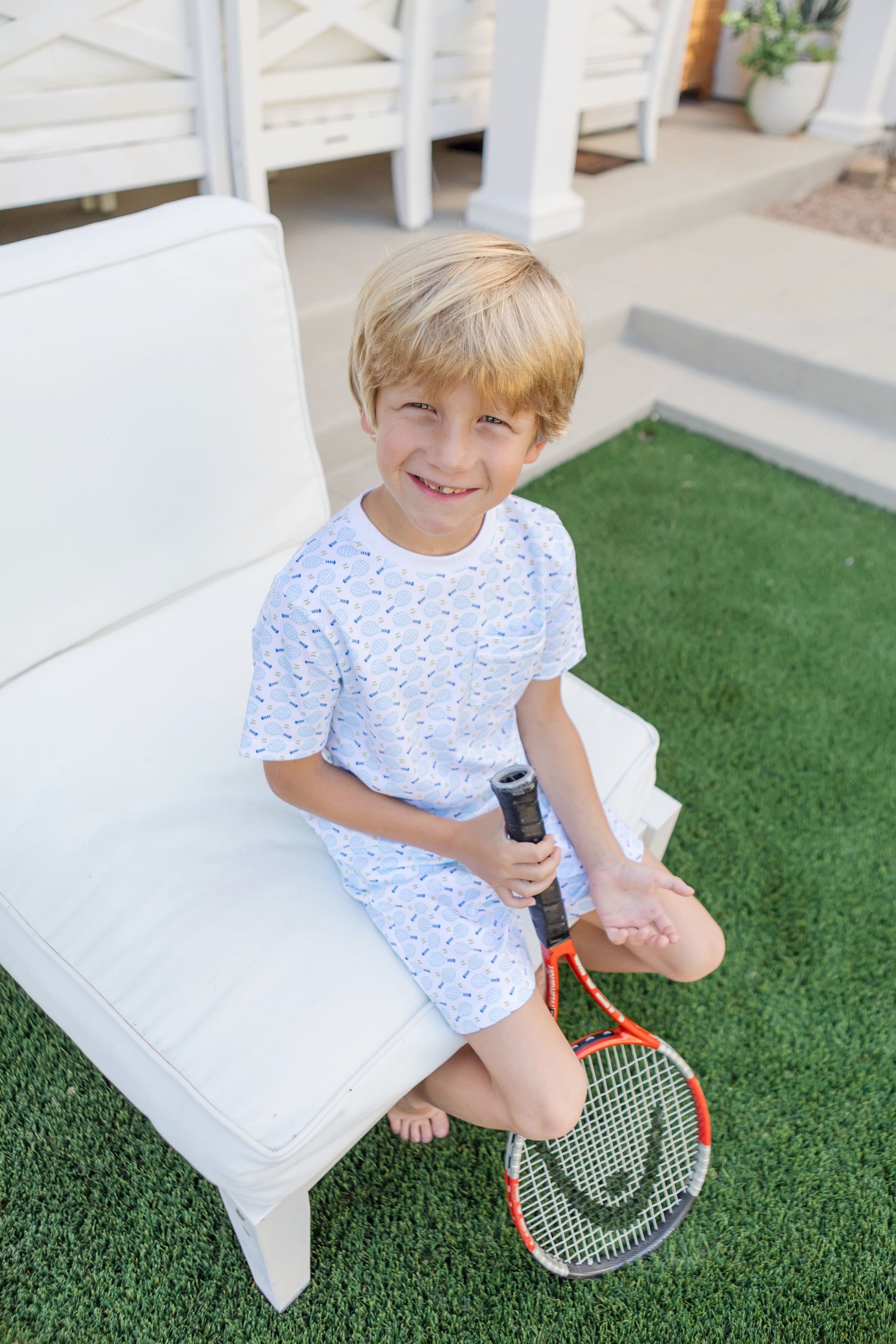 Charles Boys' Short Set - Tennis Match Blue stylish kids outfit collection