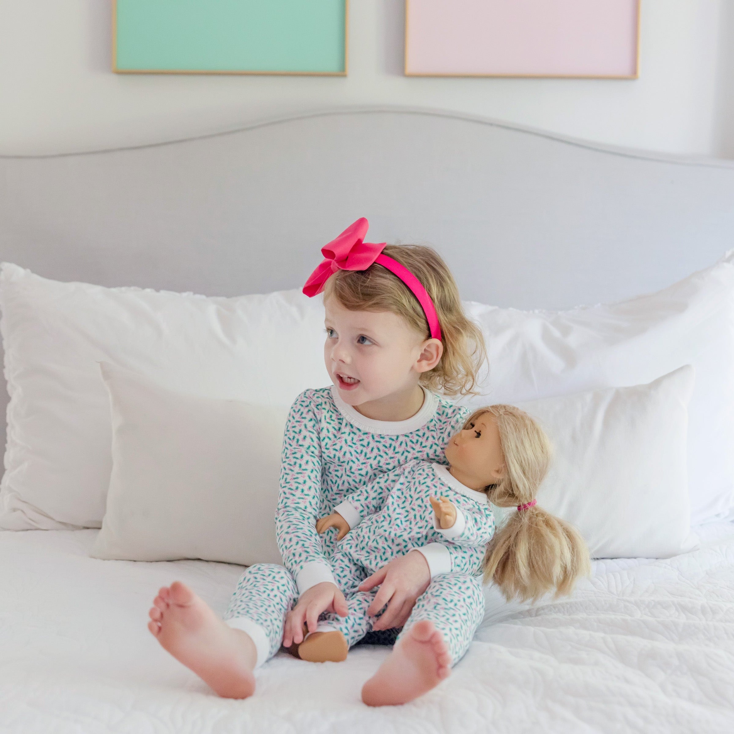 Ava Girls' Pajama Pant Set - Holly Holidays