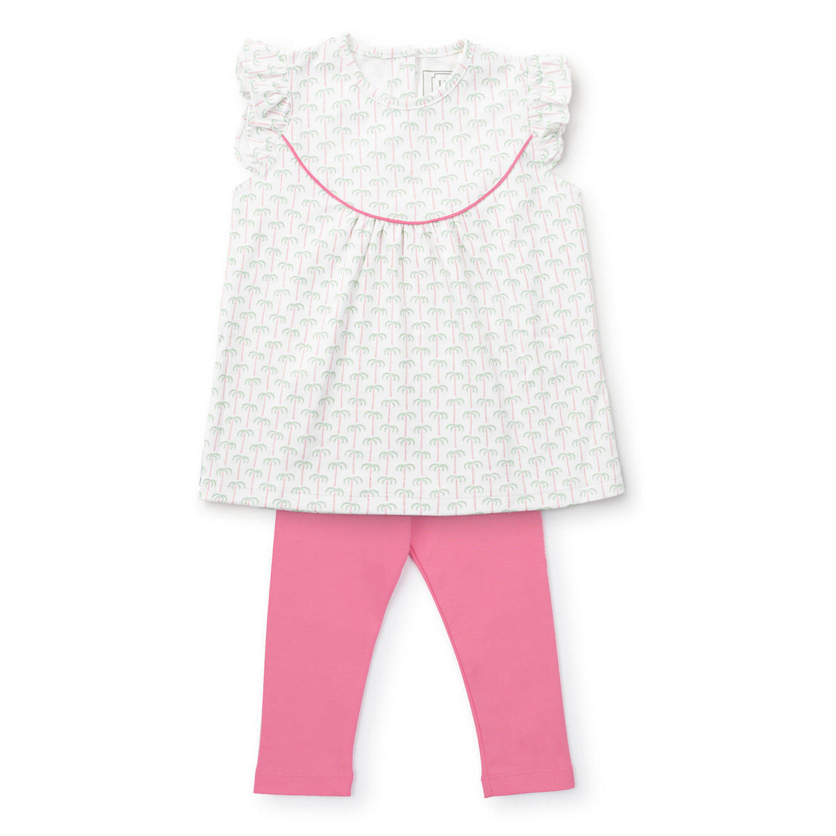 Everyday Ella Girls' Pima Cotton Legging Set Pacific Palms Pink Kidswear