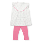 Everyday Ella Girls' Pima Cotton Legging Set Pacific Palms Pink Kidswear