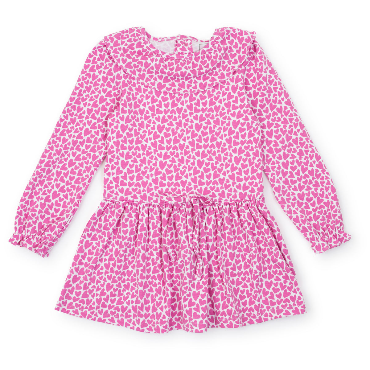 Everyday Ellery Girls' Pima Cotton Dress - I Heart You Pink Kidswear