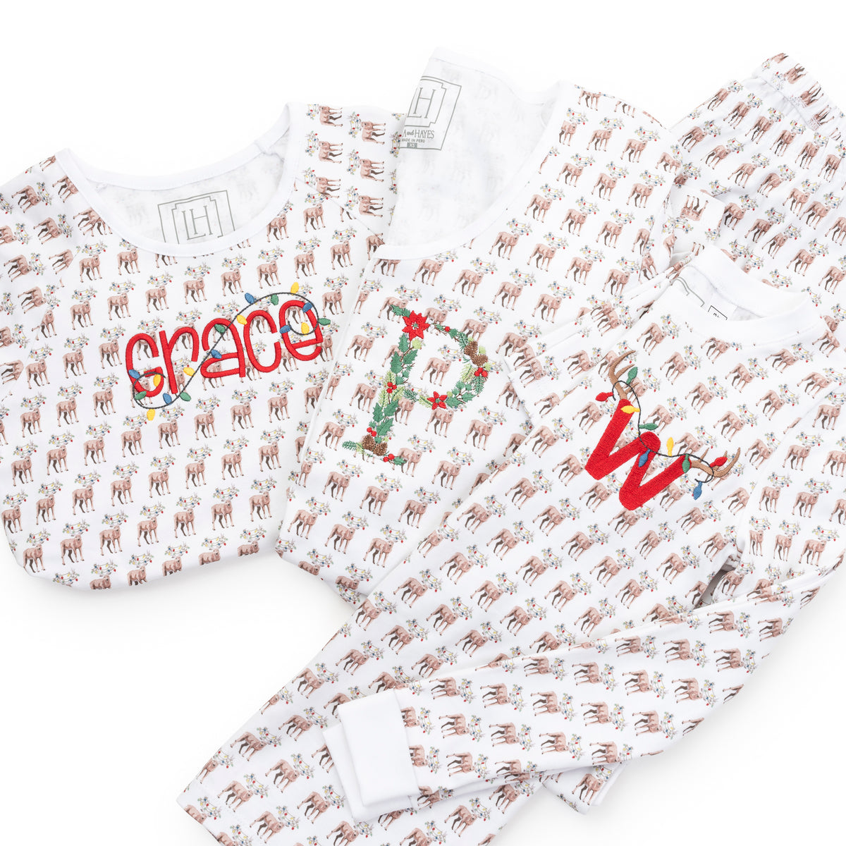 Parker Zipper Pajama - Festive Deer soft cotton kids fashion wear