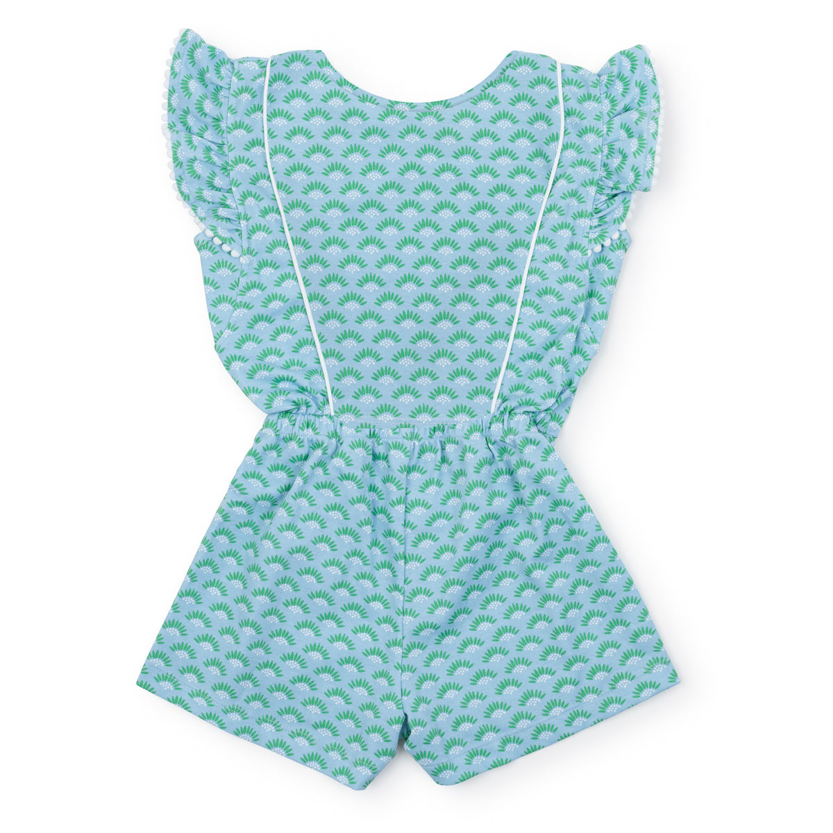 Everyday Rae Girls' Pima Cotton Romper - Cool Blooms Kidswear