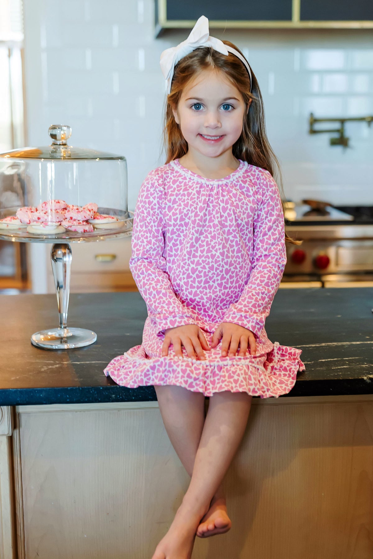 Carlin Girls' Pima Cotton Dress I Heart You Pink soft cotton kids fashion wear