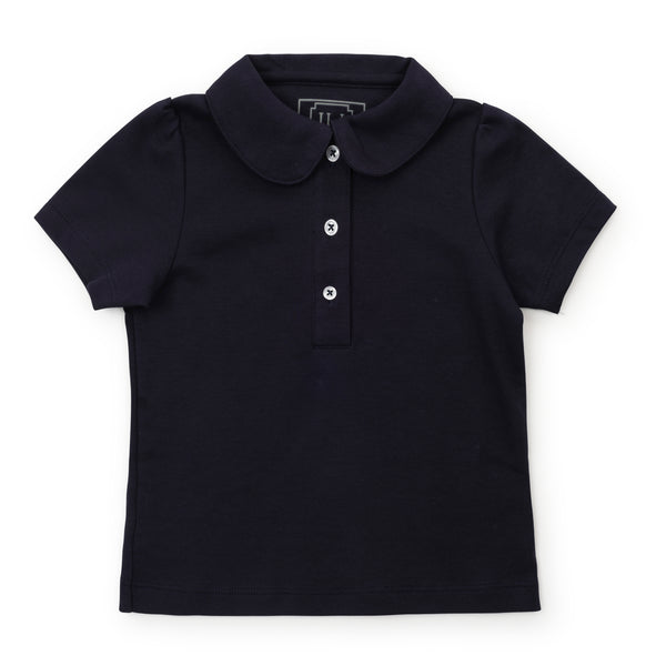 Madison Girls' Pima Cotton Polo Short Sleeve Shirt - Navy | Lila