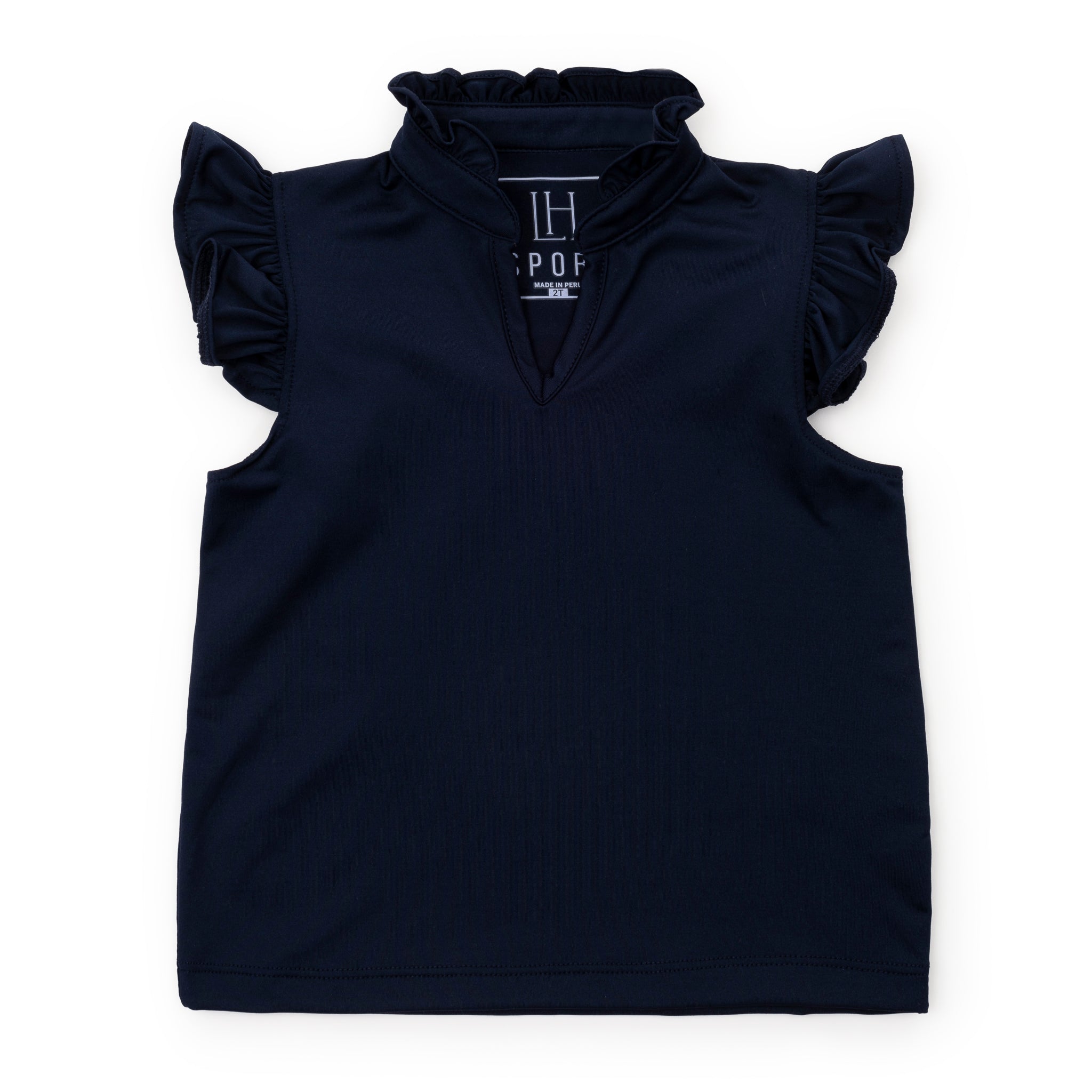 Ellie Girls' Sleeveless Performance Top by LH Sport - Navy