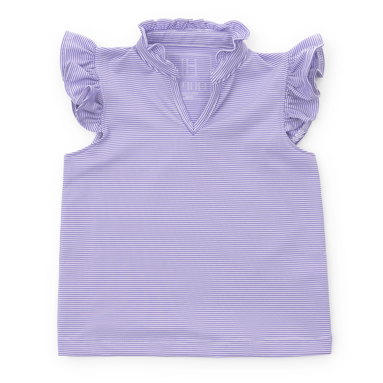 Ellie Girls' Sleeveless Performance Top by LH Sport Purple Stripes