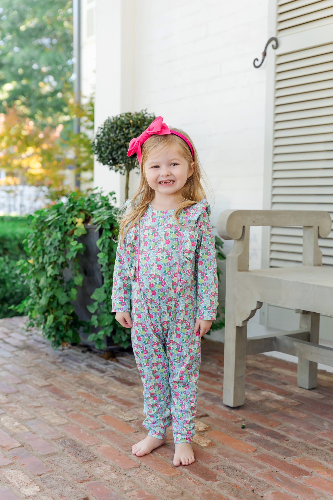 Buy Evelyn Girls' Romper Arboretum Floral kids clothing online