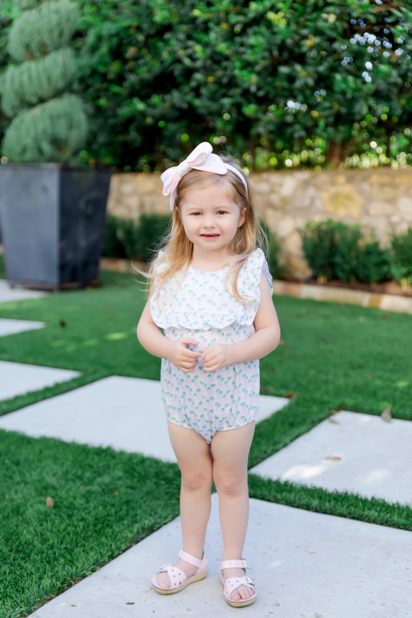 Pearl Girls' Bubble - Palm Tree Isle Pink stylish kids outfit collection