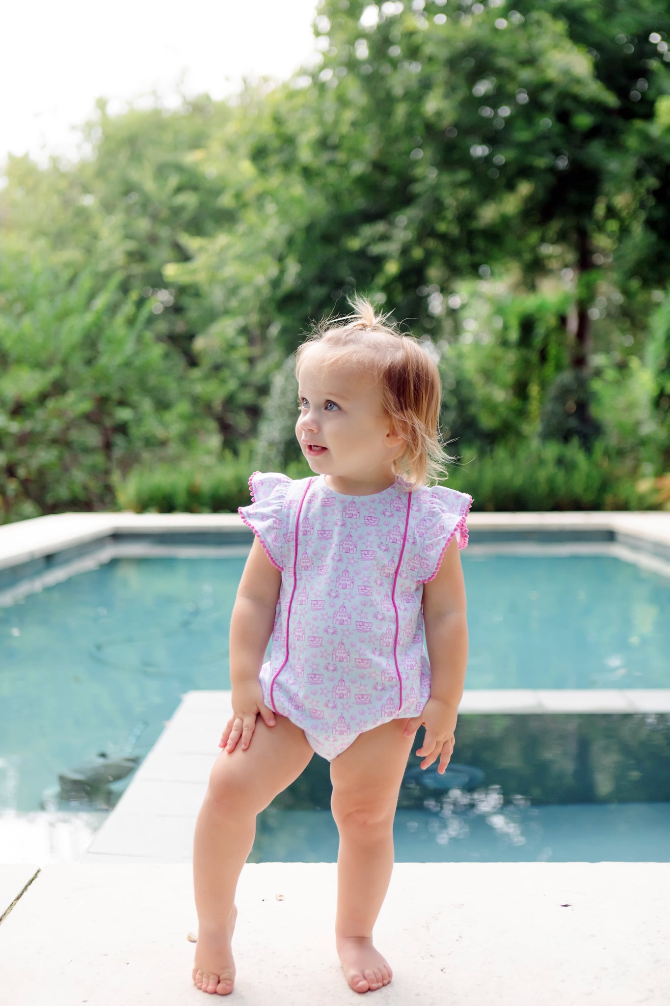Buy Marion Girls' Pima Cotton Bubble Sandcastles Pink kids clothing online