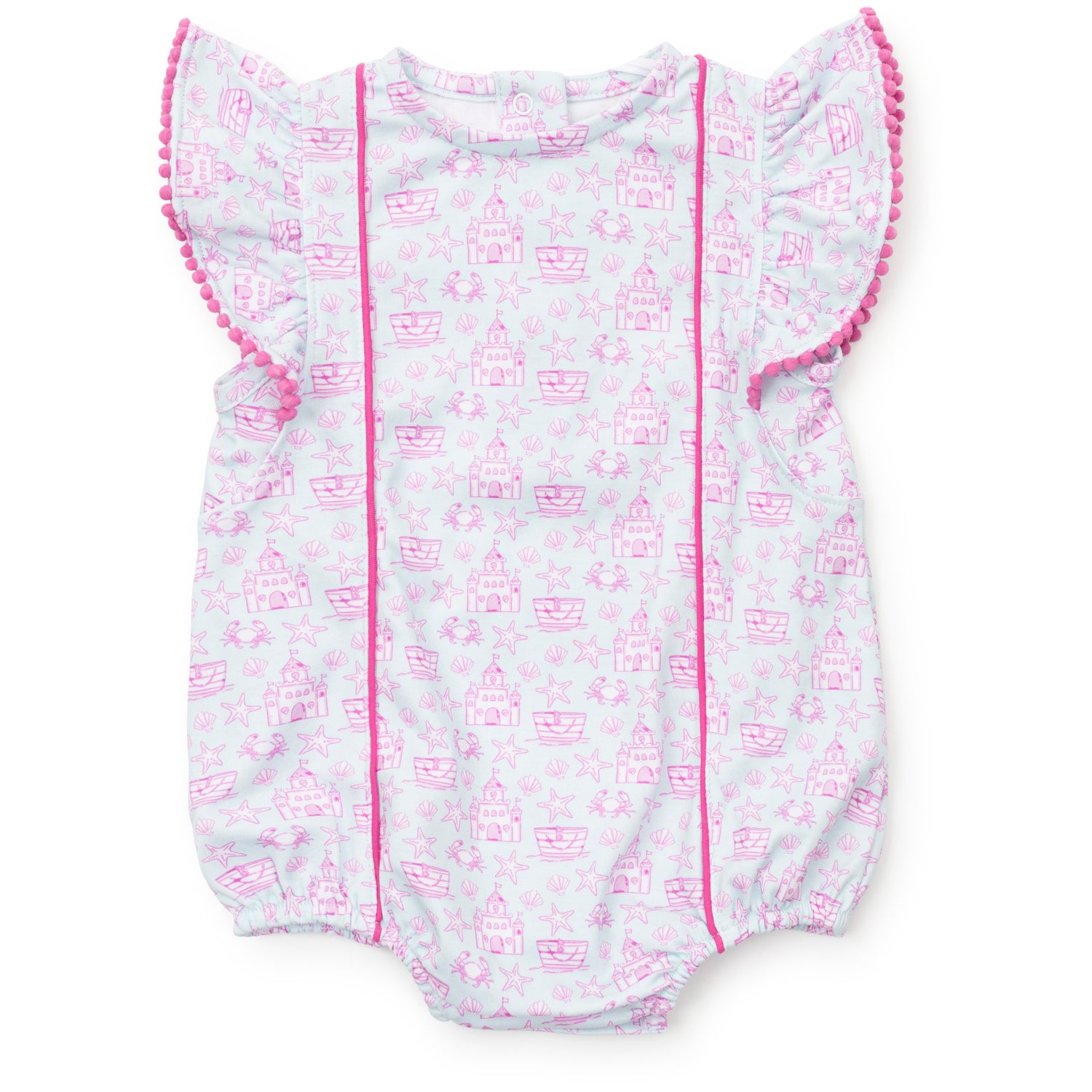 Marion Girls' Pima Cotton Bubble Sandcastles Pink