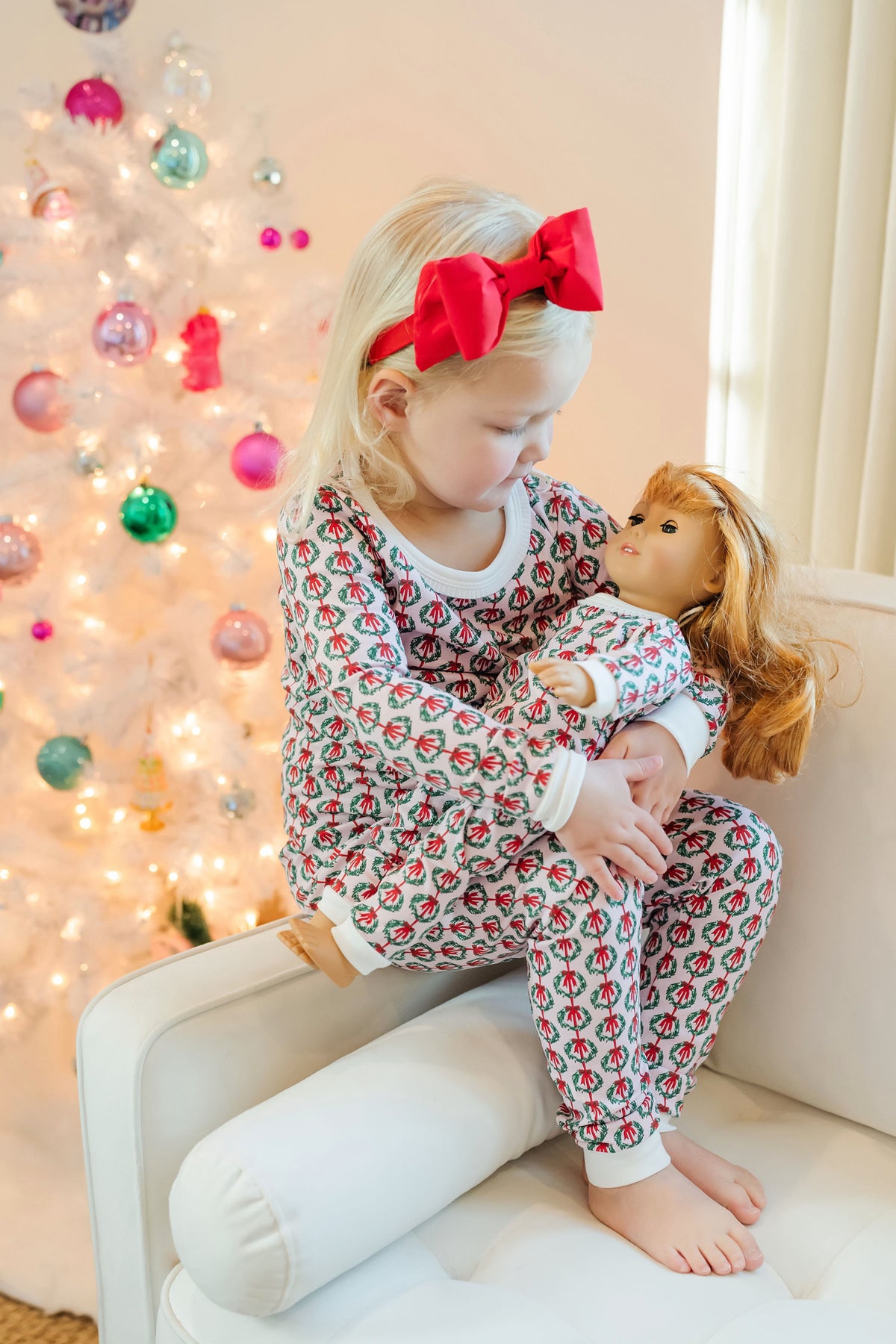 Ava Doll Pajama Set - Pink Wreaths outfit perfect for everyday wear