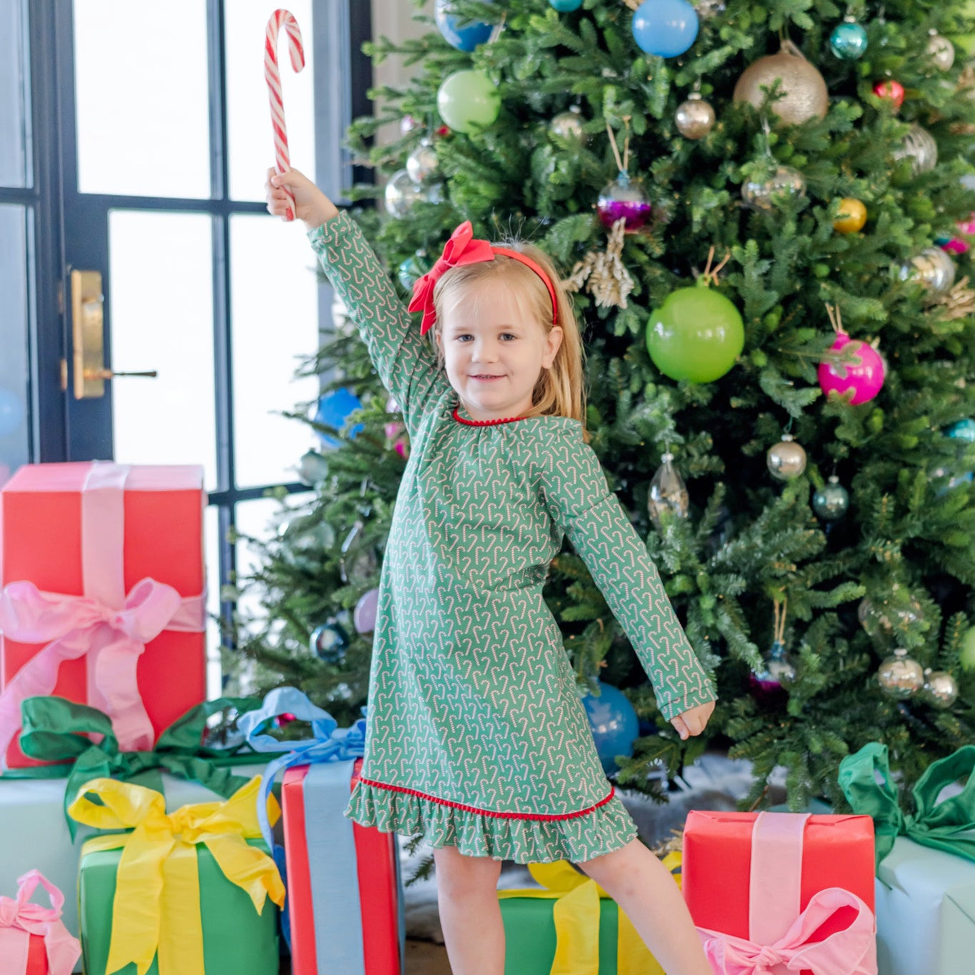 Carlin Girls' Dress - Candy Cane Lane