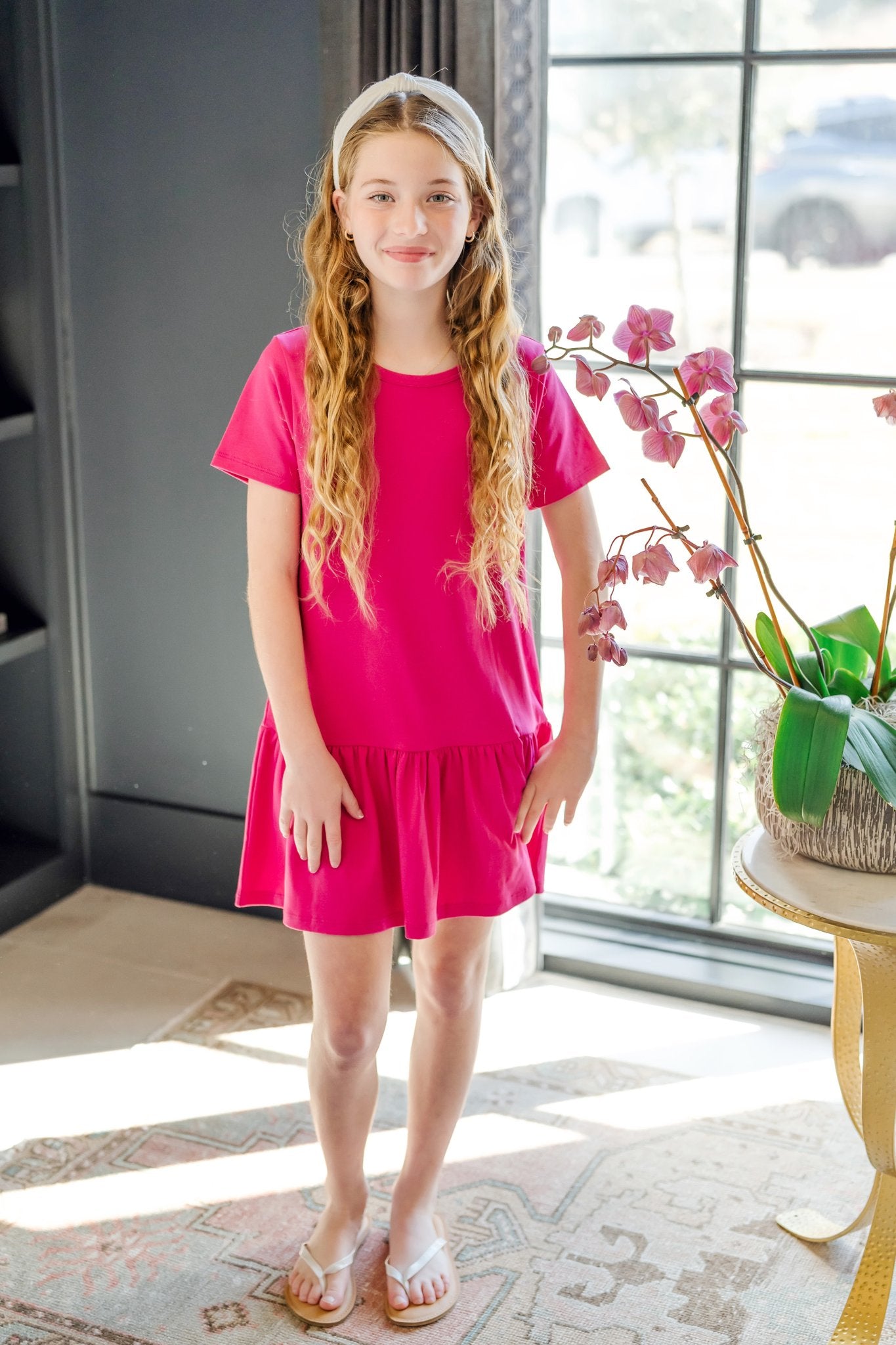 Lottie Girls' Dress - Magenta dress for girls premium quality