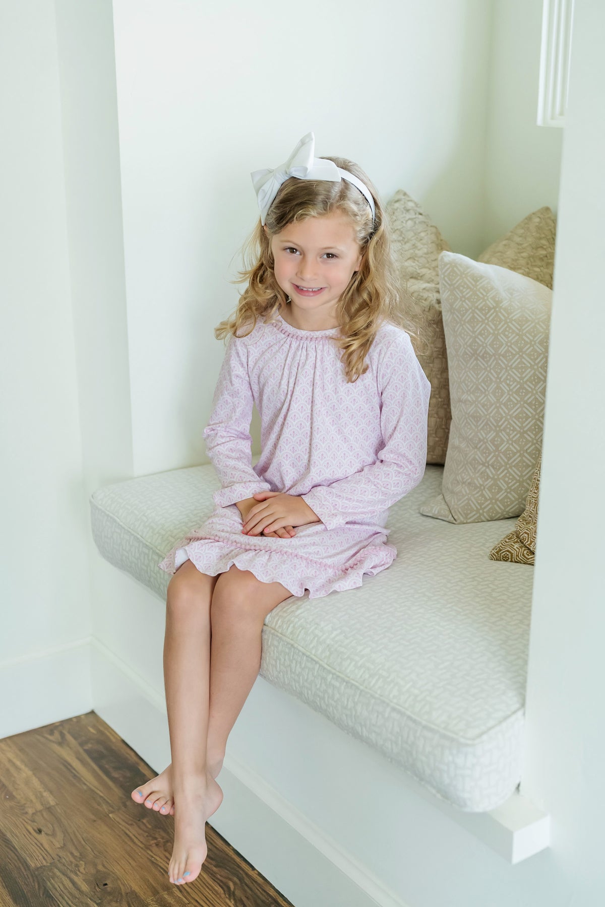 Carlin Girls' Dress Scalloped in Pink outfit perfect for everyday wear