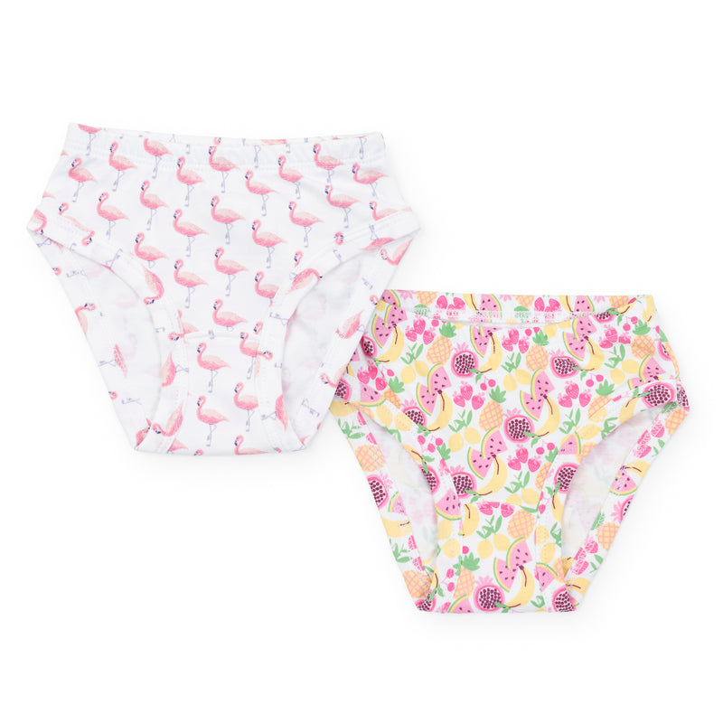 Lauren Girls' Pima Cotton Underwear Set - Fabulous Flamingos/Tropical Fruit