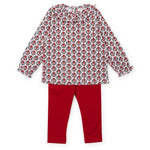 Everyday Lulu Girls' Legging Set Pink Wreaths Kidswear