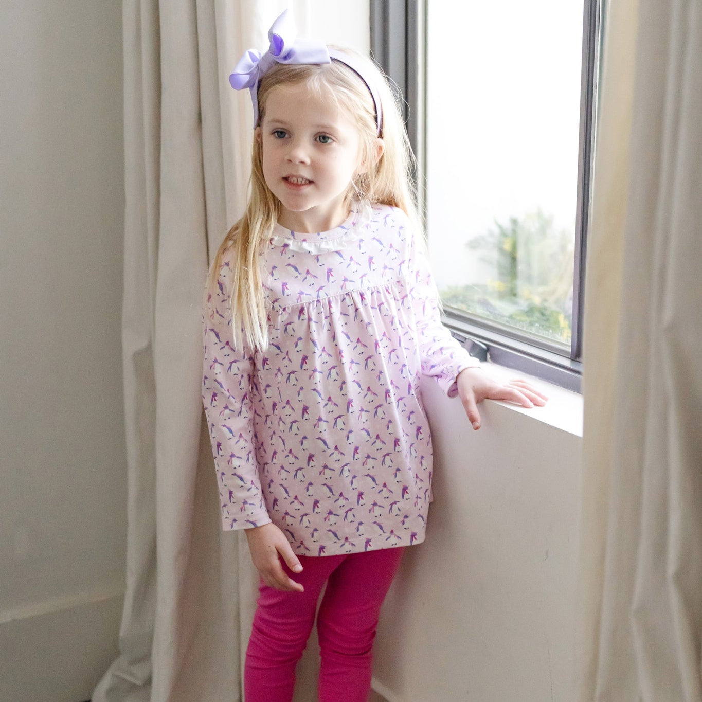 Buy Ivy Girls' Legging Set Penguin Party Pink kids clothing online