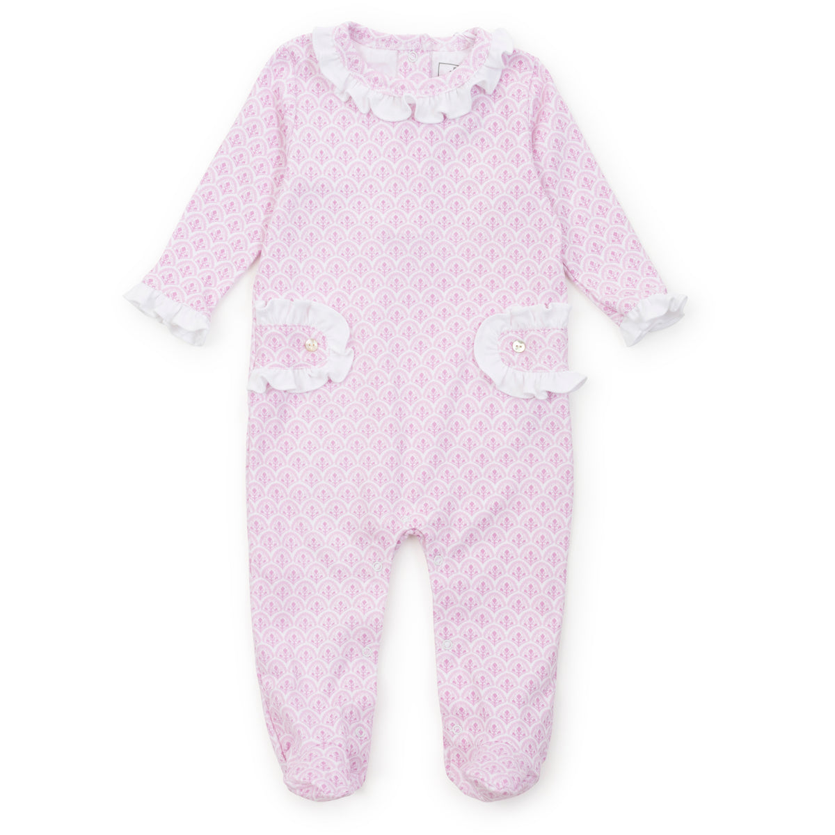 Everyday Lucy Girls' Romper - Scalloped in Pink Kidswear