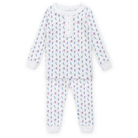 Lila & Hayes Girls Alden Pajamas Set - Pink & Red Heart to Heart Valentines main image 1