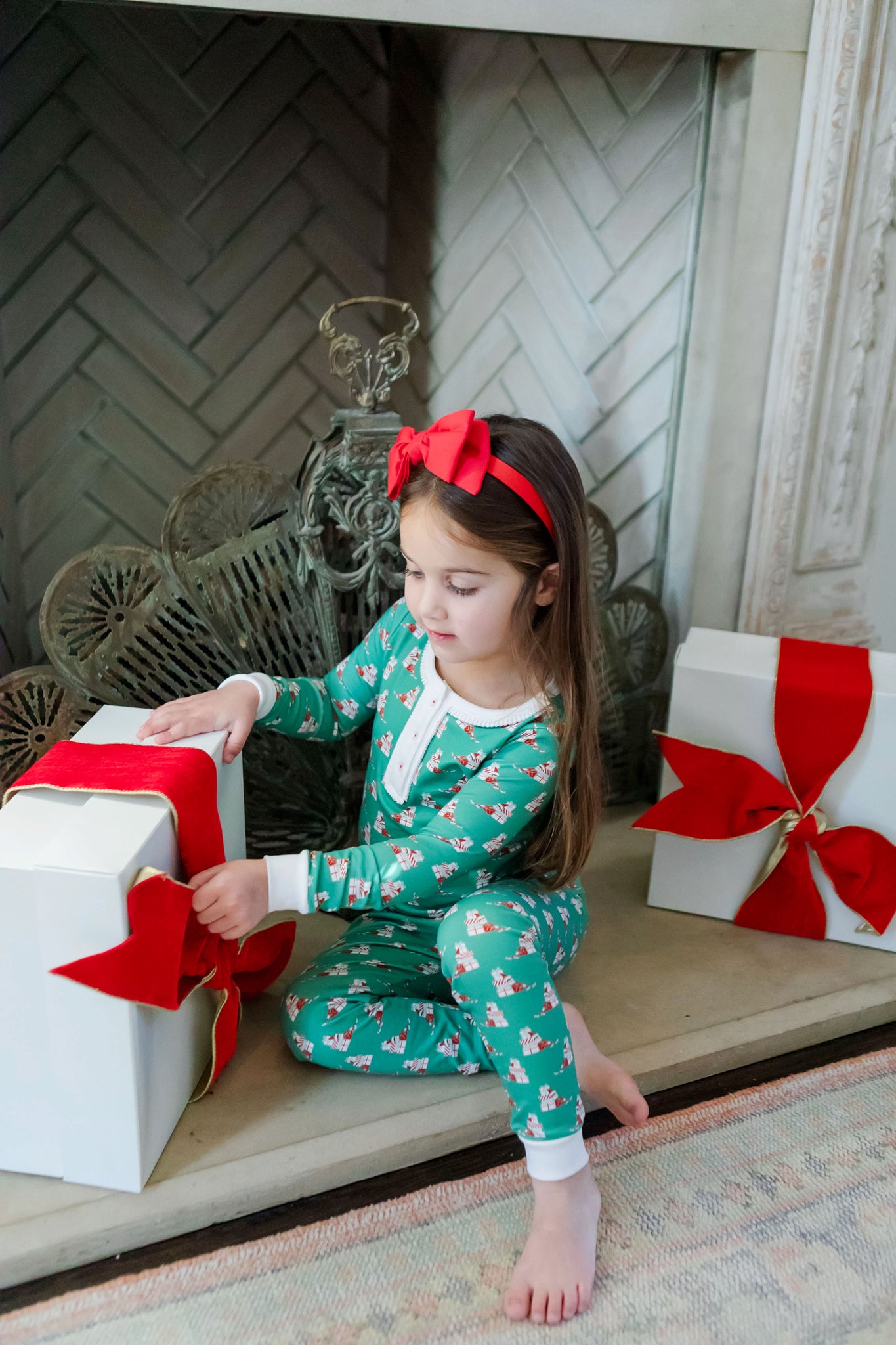 Buy Alden Girls' Pajama Pant Set - Santa's Helper kids clothing online