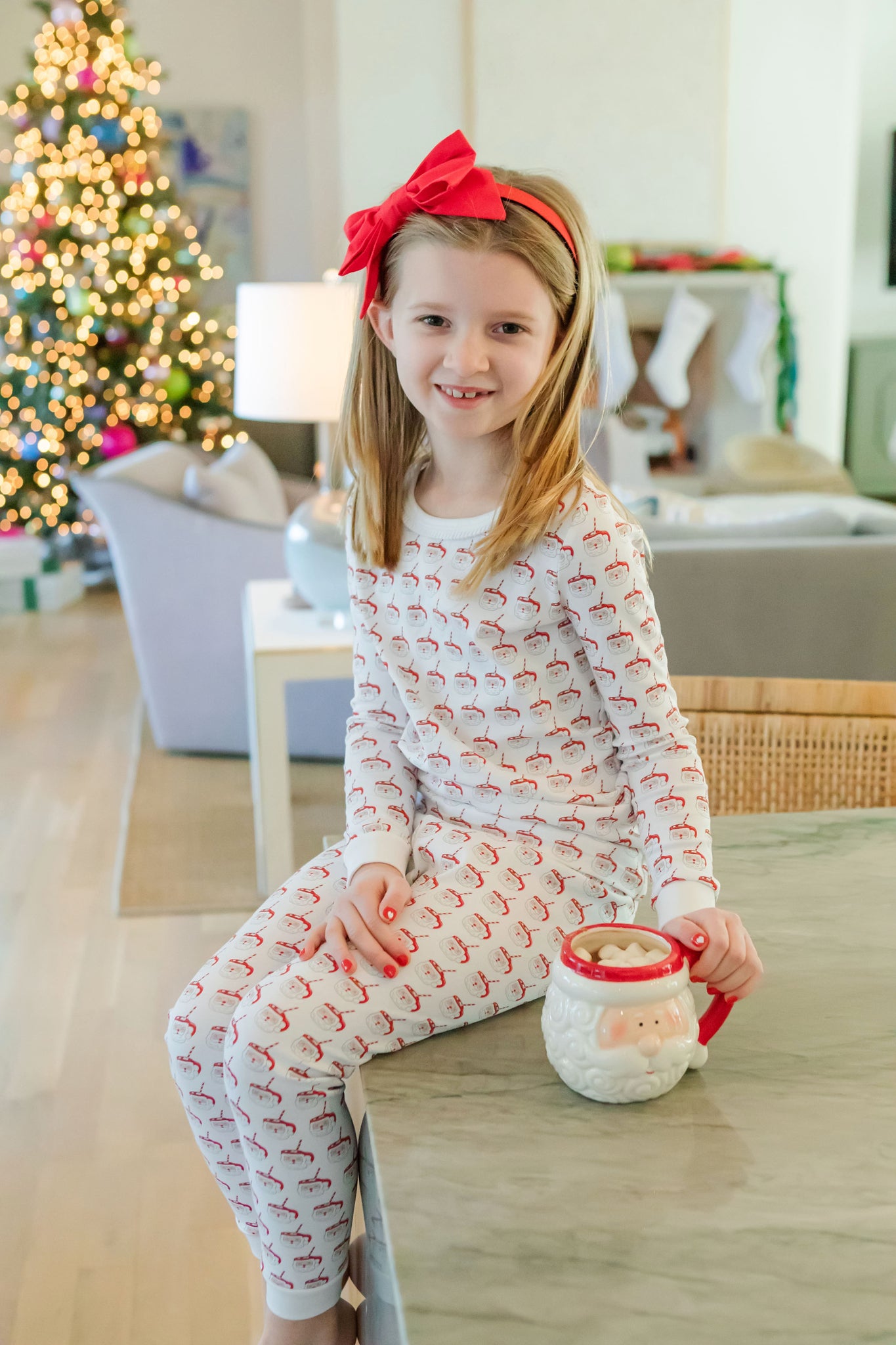 Buy Ava Girls' Pajama Pant Set - Hot Cocoa Santa kids clothing online