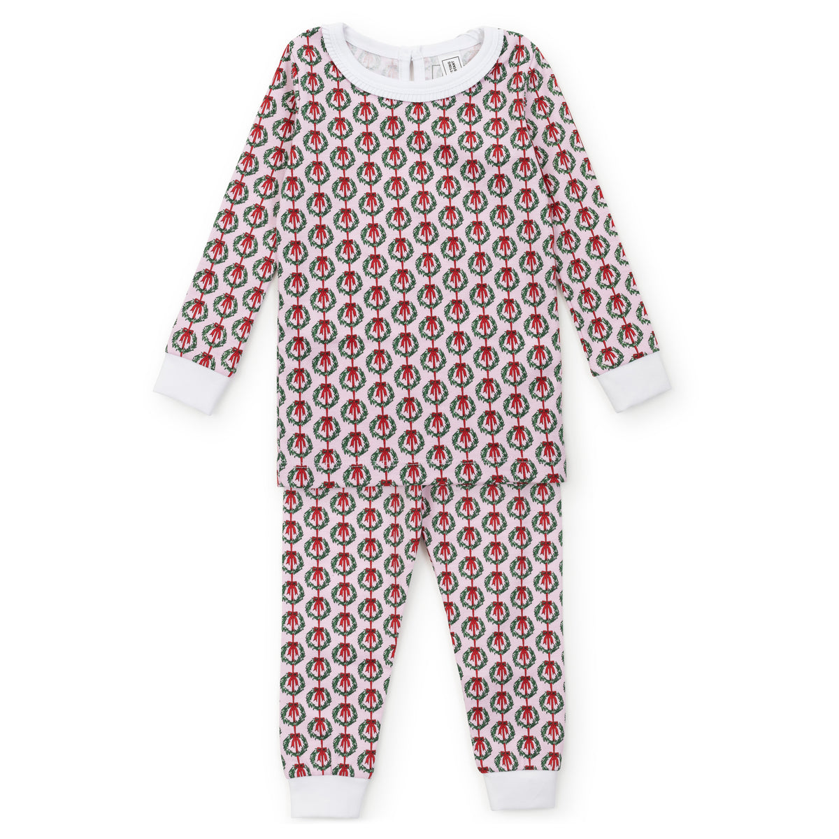 Ava Girls' Pajama Pant Set - Pink Wreaths