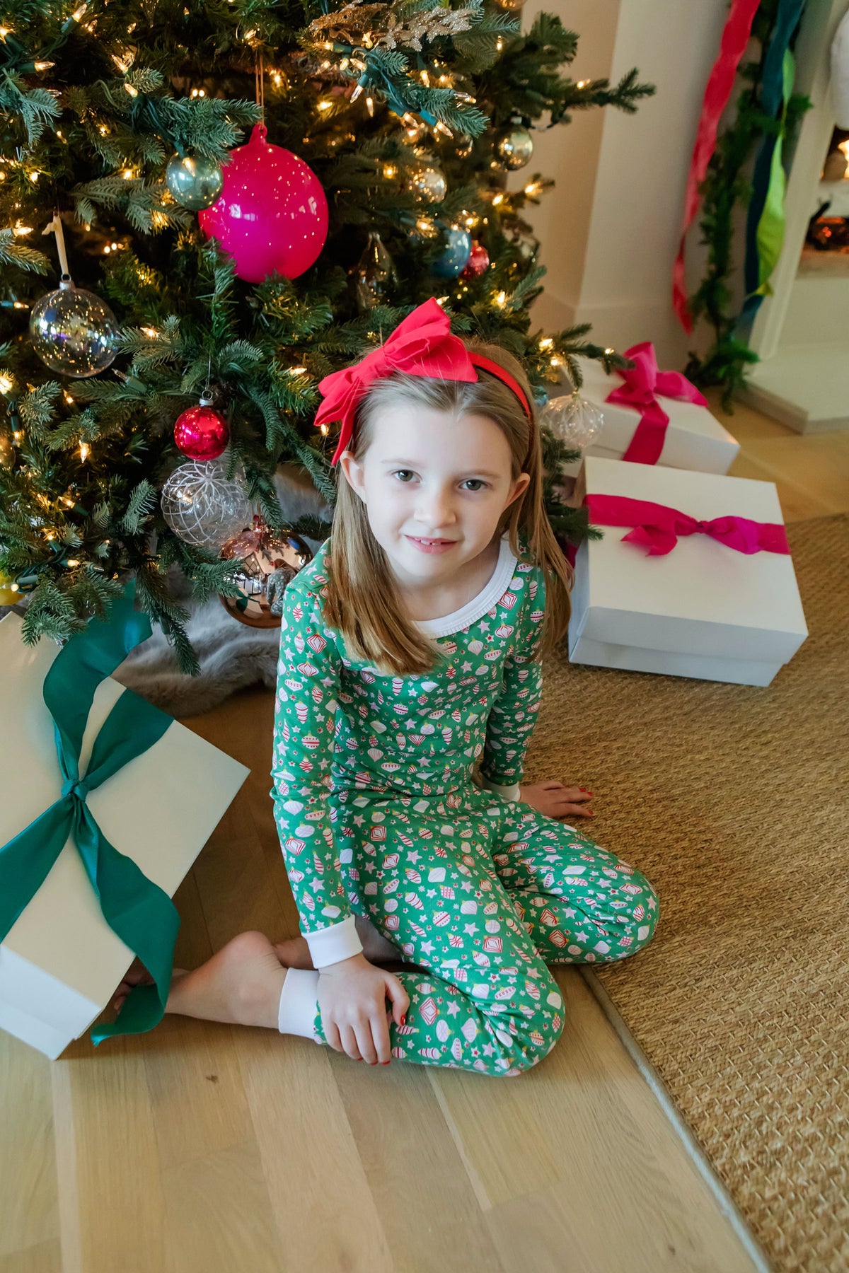 Ava Girls' Pajama Pant Set - Retro Ornaments outfit perfect for everyday wear