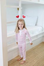 Alden Girls' Pajama Pant Set - Heart to Heart Pink soft cotton kids fashion wear