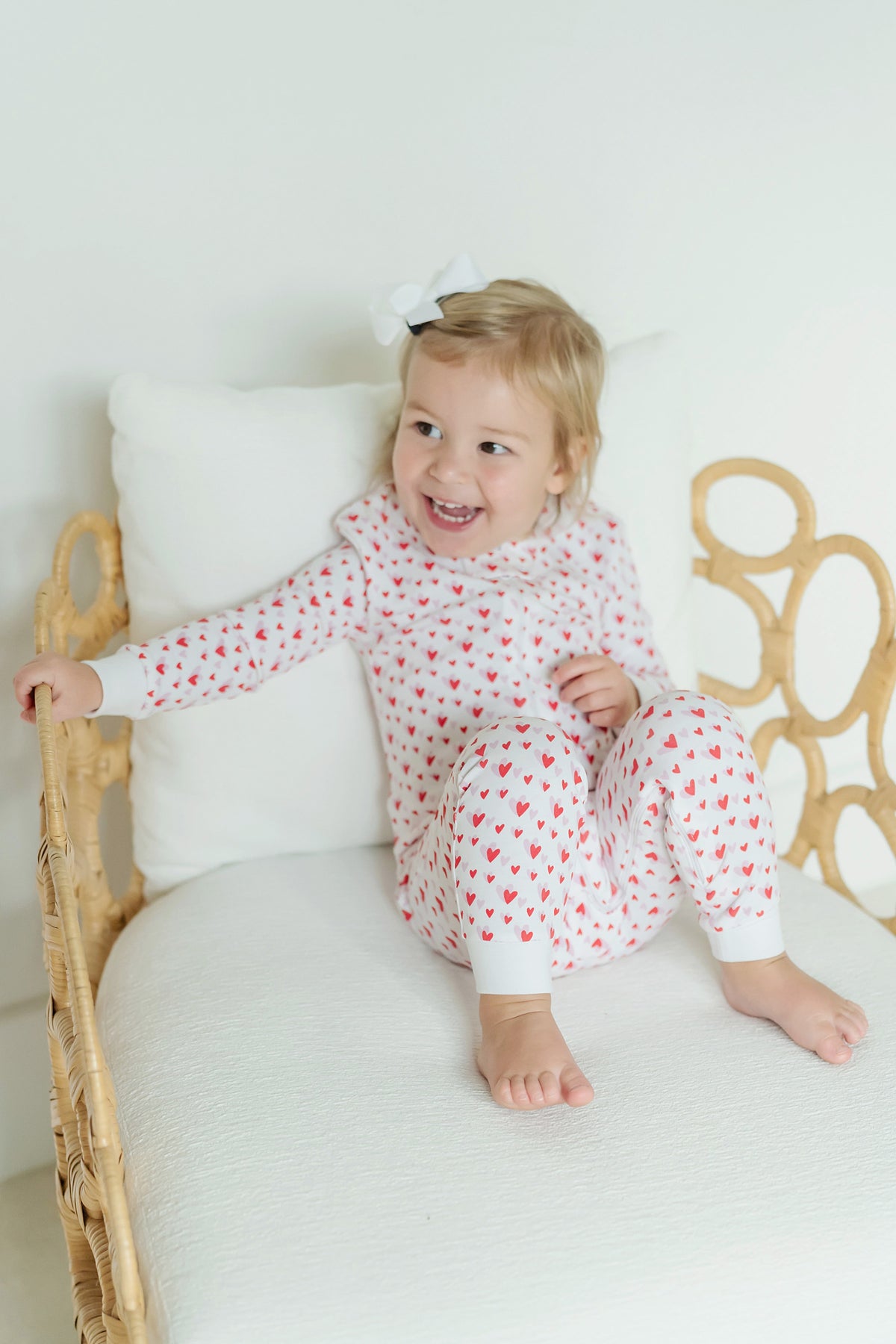 Parker Girls' Zipper Pajama - Heart to Heart Pink soft cotton kids fashion wear