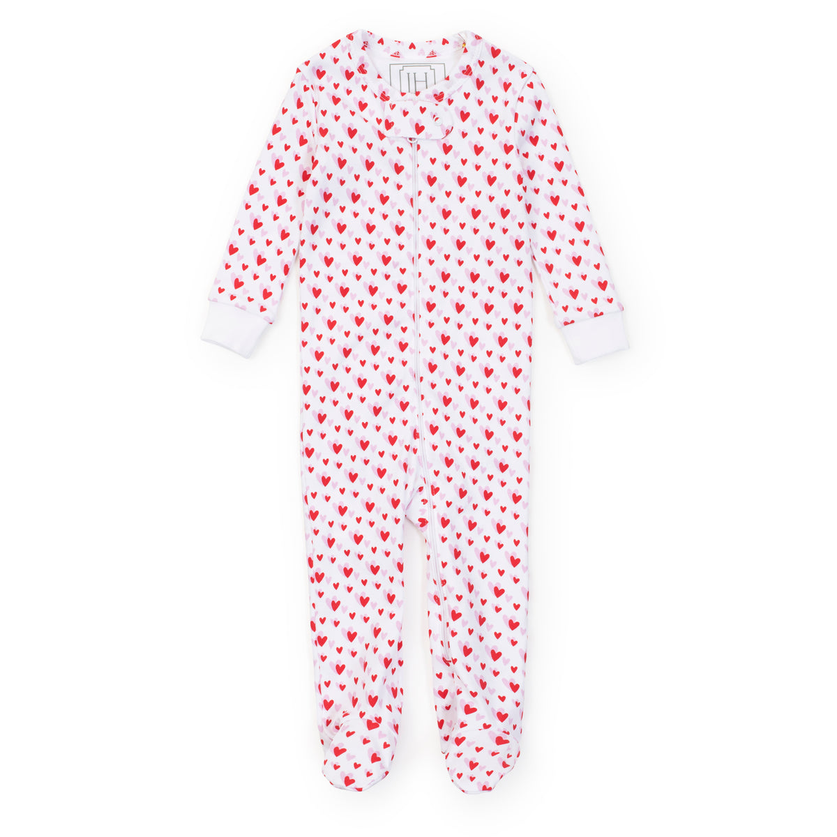 Everyday Parker Girls' Zipper Pajama - Heart to Heart Pink Kidswear