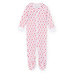 Everyday Parker Girls' Zipper Pajama - Heart to Heart Pink Kidswear