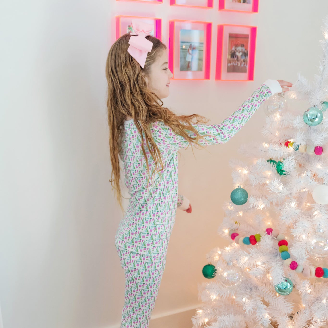 Alden Girls' Pajama Pant Set - Mod Holiday Pink