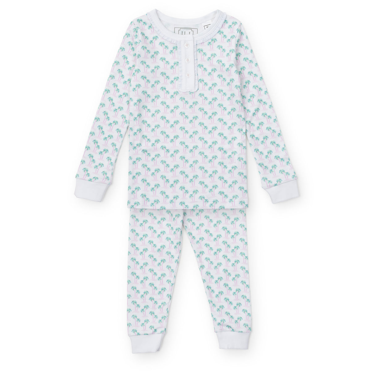 Everyday Alden Girls' Pajama Pant Set - Palm Tree Isle Pink Kidswear