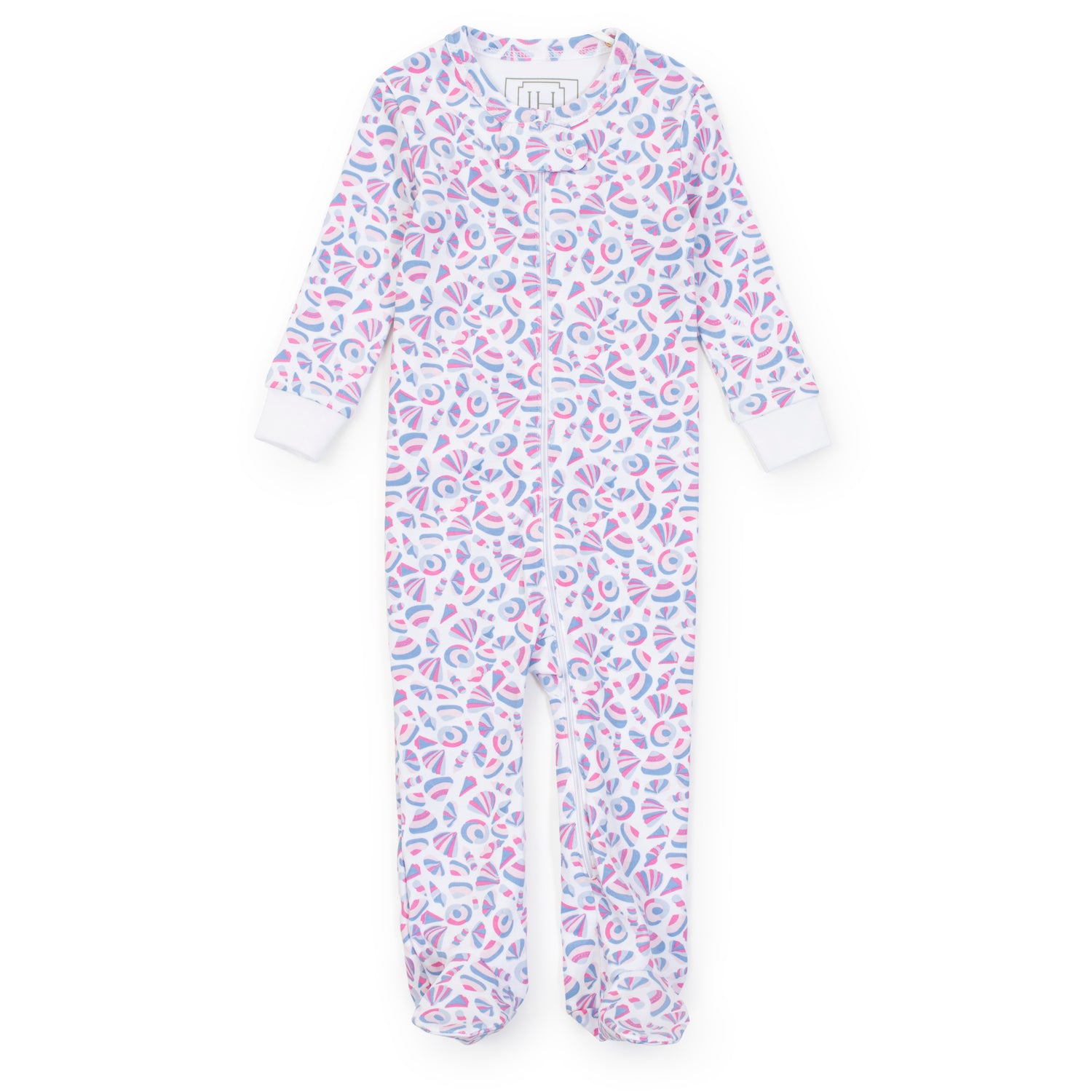 Parker Girls' Zipper Pajama - Seashells on the Seashore